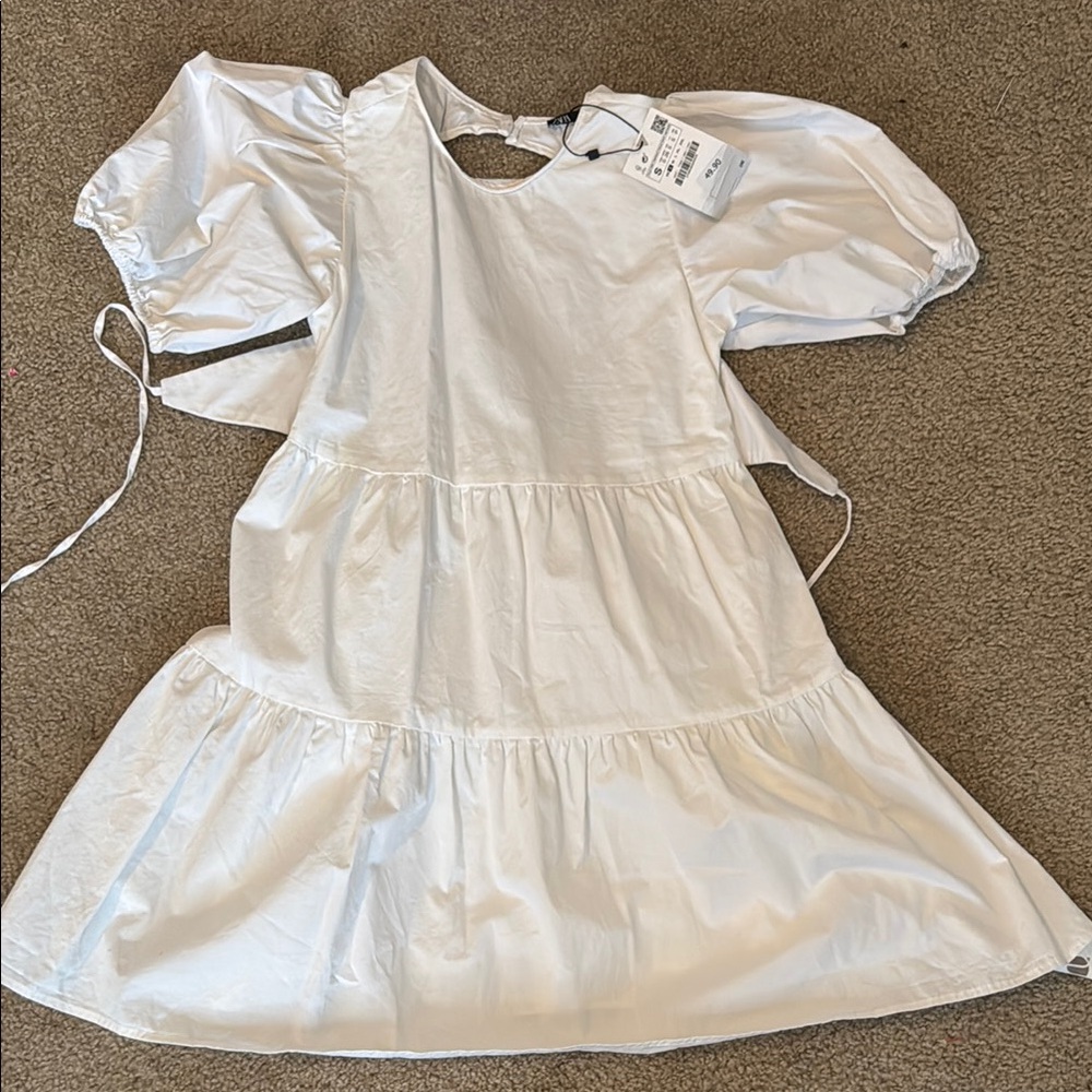 White Puff Sleeve Dress